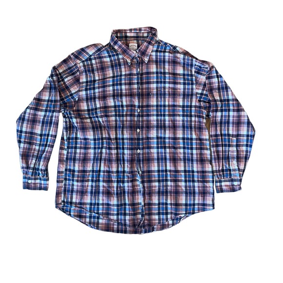 Mens Brooks Brothers Plaid‎ Button Down 100% Cotton SZ XXL - Picture 1 of 5